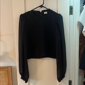 Wilfred 1X Ruched Blouse Elegant Black Women's Top